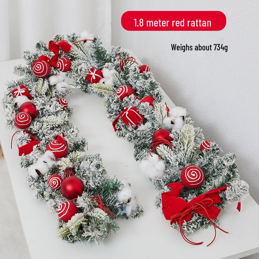 Enchanted Snowy Christmas Rattan Wreath for Window and Mall Displays