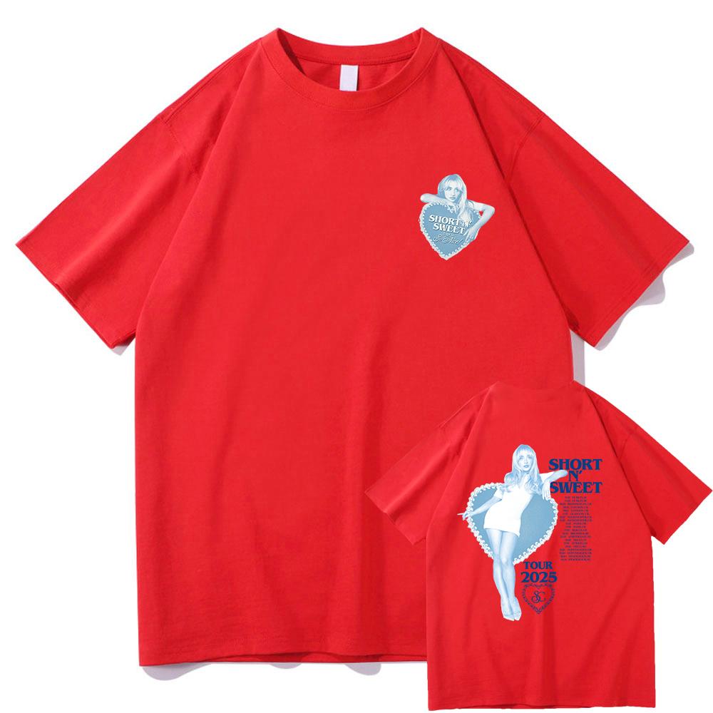 Letní krátké a sladké turné 2025 Tričko Sabrina Carpenter Lover Pánské/dámské oblečení Harajuku Letní topy Grafická trička Vintage