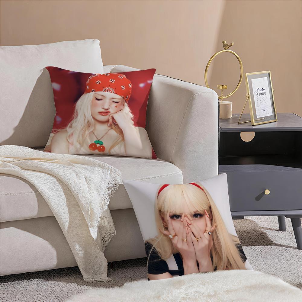 Kpop Style S-Somi Cushion Cover Breathable Linen Pillowcase Summer Odorless Eco-Friendly Invisible Zipper Washable