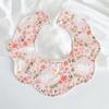 Baby Burp Cloth Cotton Bibs Cute Newborns Bib Adjustable Snaps Bib Petal Edge Bib Comfortable Nursing Bib for Drooling