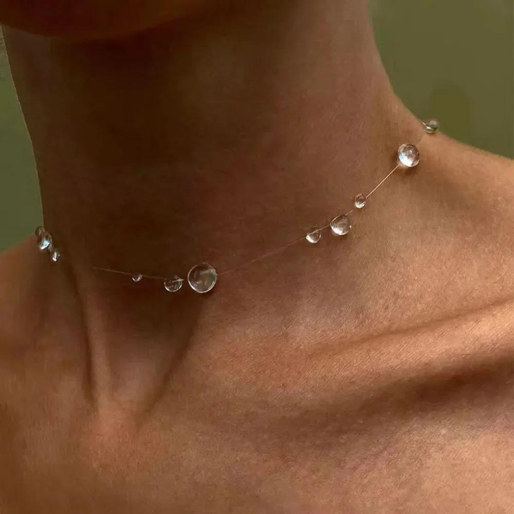

Намисто Крапля Води Прозорі Сережки Краплі Дощу Ювелірні Аксесуари для Жінок Мінімалістичні Крижано-Прозорі Краплі Роси Елегантні Подарунки для Вечірки