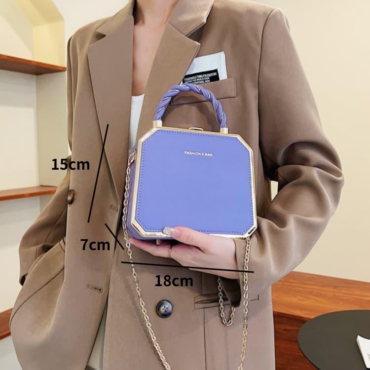 Fashion Designer Metal Square Bag Ladies Small Cell Phone Chain One Shoulder Crossbody Purse Box Evening Print Classical Solid