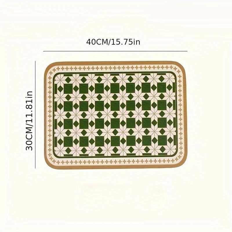 Retro Heat Resistant Placemat Oil-Proof Waterproof Pu Leather Dining Room Table Mat Kitchen Tableware Bistro Bar Home Decor
