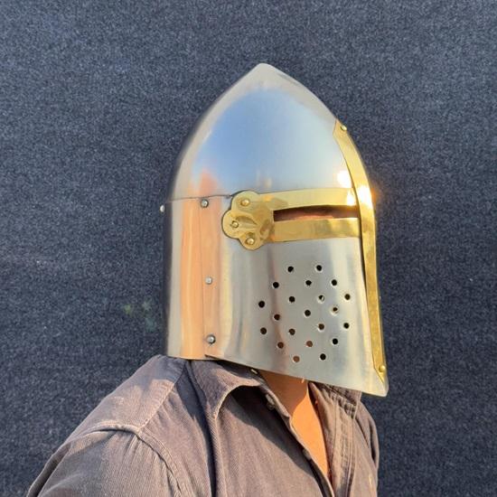 

Templar Crusader Helmet Authentic Helmet Medieval Great Helmet 12th Century Cosplay