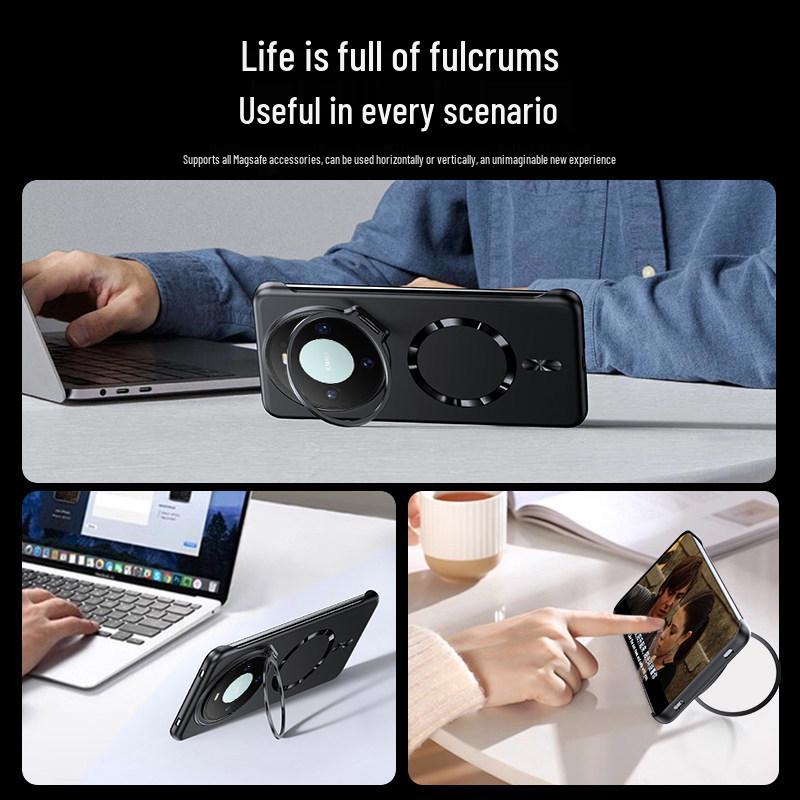 Huawei Mate80 Pro Ultra-Thin Magnetic Phone Case with Metal Paint Borderless Design