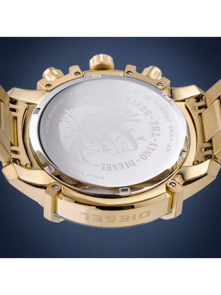 Diesel Griffed Chronograph Gunmetalfarbenes Edelstahluhr – 48 mm Graues Sunray-Zifferblatt, Gunmetalfarbenes Armband, Mineralglas –DZ4595