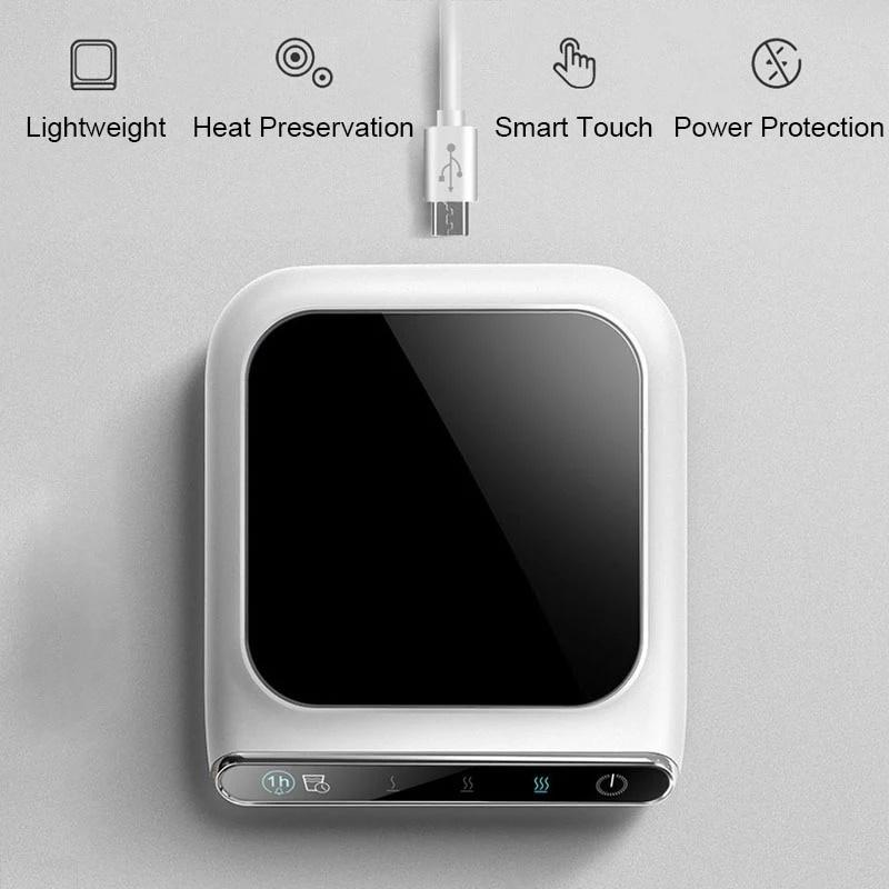 Aquecedor de Caneca de Café USB Portátil Uso Casa Escritório 3 Configurações de Temperatura 5V Mini Aquecedor de Copo Placa Elétrica Aquecedor de Caneca Porta-copos