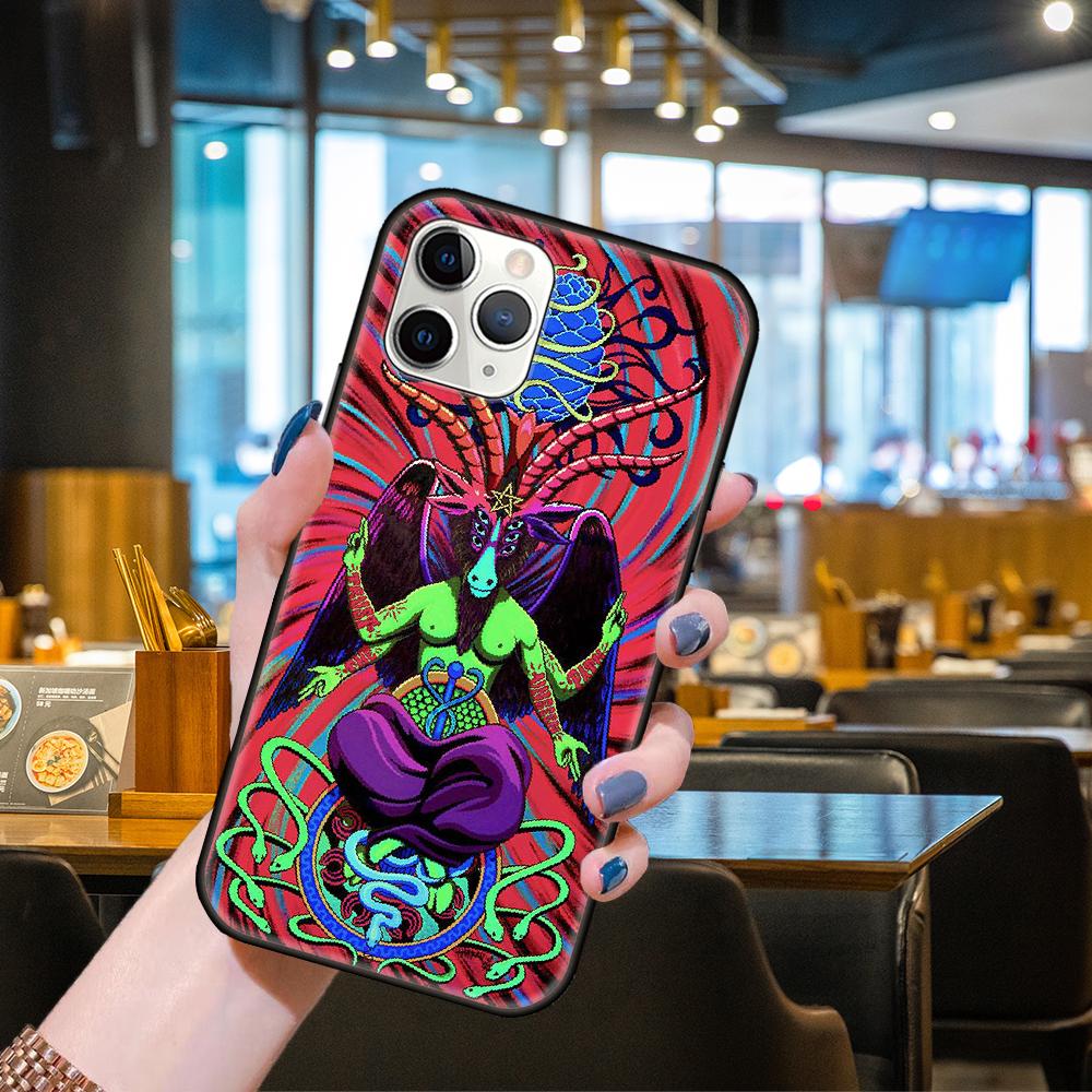 Pouzdro na telefon Apple IPhone 13 12 11 Mini Pro MAX SE X XS XR 8 7 6 S Plus Černý kryt Hoesjes Art Prime Soft Goth Skeleton