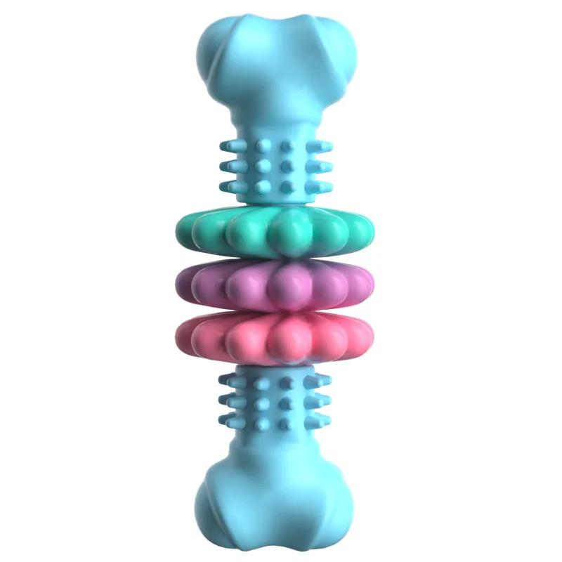 TPR Dog Bone Teething Toy for Small Medium Dogs Interactive Chew Toy with Meaty Flavor Long Lasting Gnawing Resistance