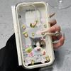 Cute Matcha Cat Pattern 2in1 Clear Phone Case For Samsung Galaxy S26 Ultra S25 S23 FE S24 S22 A57 A37 A55 A54 A36 A35 A16 Cover