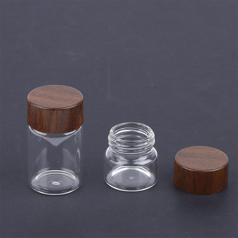 Mini Glass Bottles Airtight Jars for Kitchen Storage Coffee Beans Spices Candy Refillable Portable for Camping Picnic Office