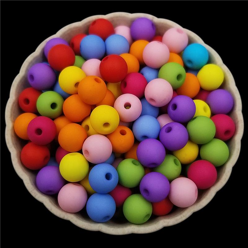 

100 шт. 8 мм DIY бусины сплошной цвет объемные акриловые матовые бусины цветные многоцветные акриловые матовые бусины свободные бусины украшение для скрапбукинга изготовление поделок