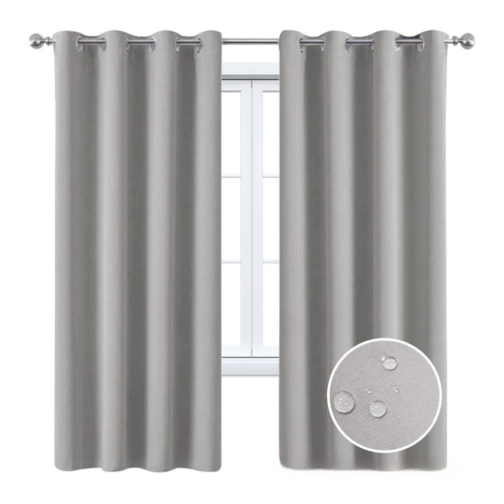 Solid Waterproof Color Sun Blocking Curtain With Nordic Style For Balcony Areas