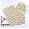 Plaid pants women's summer thin high waist drape loose narrow straight pants thin wide leg pants small casual pants