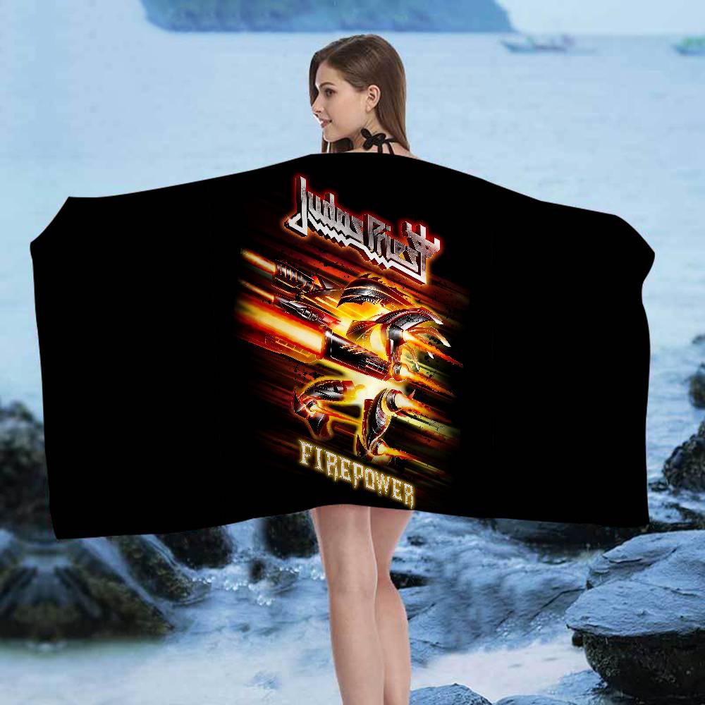 J-Judas P-Priest ROCK BAND Bath Towel Microfiber Soft Water Absorbing Breathable For Girl Kids Decorative Cartoon Beach Towel