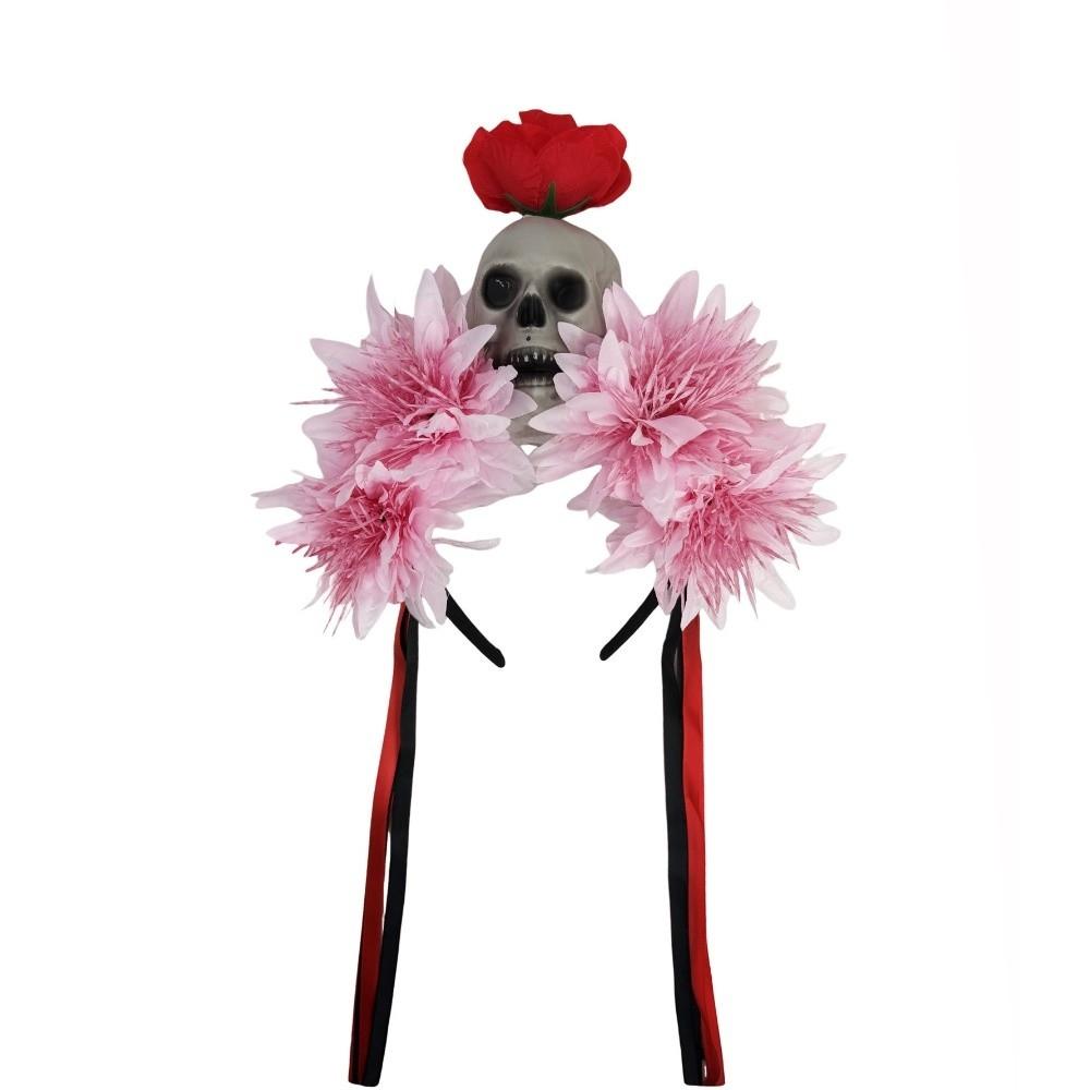 Scary Flower Halloween Headband Simulated Flower Halloween Skull Hairhoop Girls