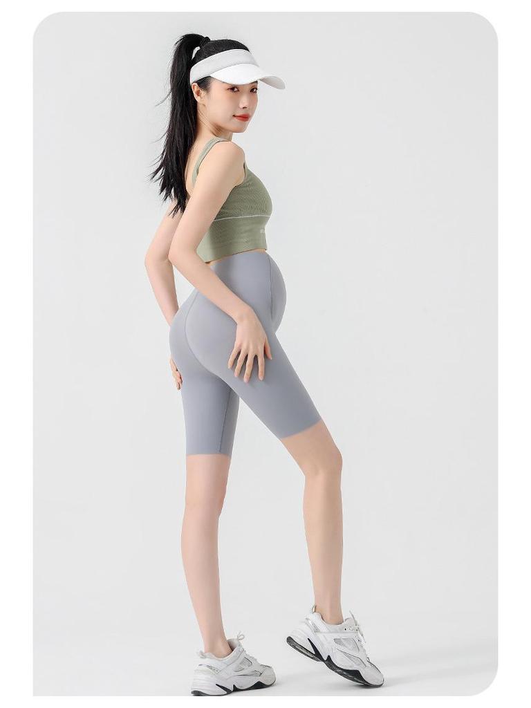 New Style Seamless Maternity Yoga Pants - Lightweight Belly Support Shorts for Spring & Summer