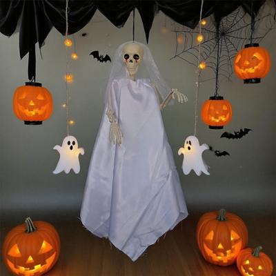 Halloween Ghost Decoration with Lanyard Easy To Hang Realistic Spooky Ghost Bride Ornament Haunted House Prop