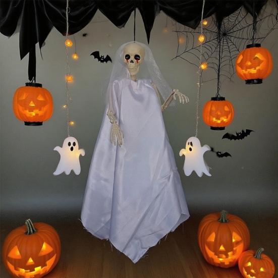 Halloween Ghost Decoration with Lanyard Easy To Hang Realistic Spooky Ghost Bride Ornament Haunted House Prop