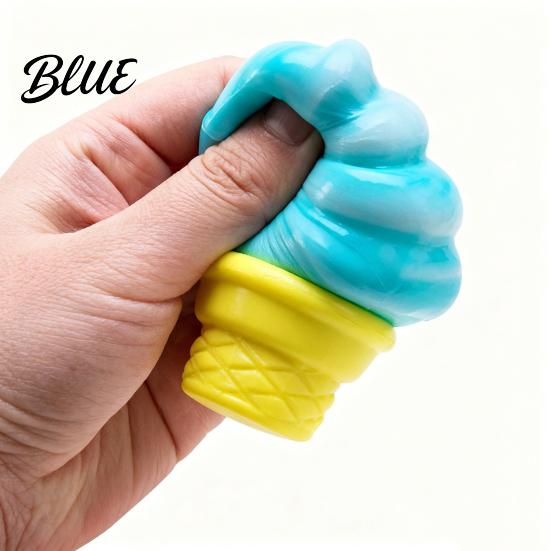 Stress Relief Toy Mini Ice Cream Cone Squeeze Cute TPR Fidget for Soft Reliever Kids Adults Slow-Rising Decompression Gadget Anxiety Boredom