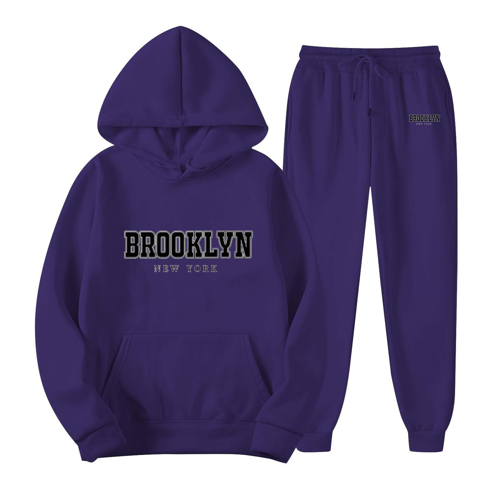 Men s Suit Pullover Sweatshirt Sports Set Fashion Fleece Hoodie S