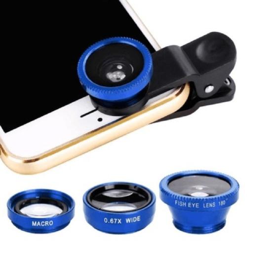 3 in 1 Mobile Phone Fish Eye Super Wide Angle Macro Camera Lens Kit with Clip
