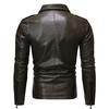 New Autumn And Winter Men'S Handsome Lapel Casual Leather Jacket, Men'S Youth Motorcycle Jacket, Trendy PU Leather Jacket
