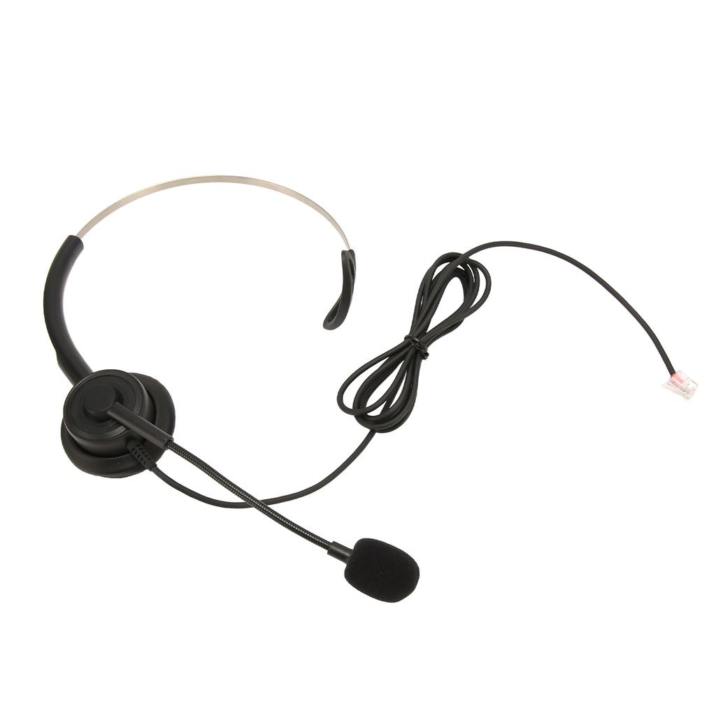 Telephone Headset Single Ear Professional Noise Canceling Adjustable Wired Phone Headset for Call Center Customer