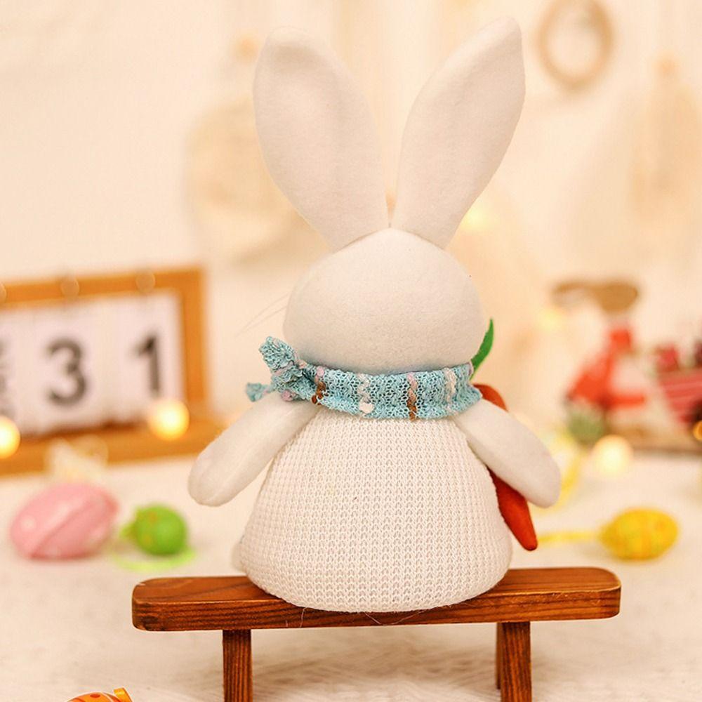 Plush Easter Decorative Rabbit Cute Cartoon Rabbit Doll Easter Rabbit Ornaments  Easter Party