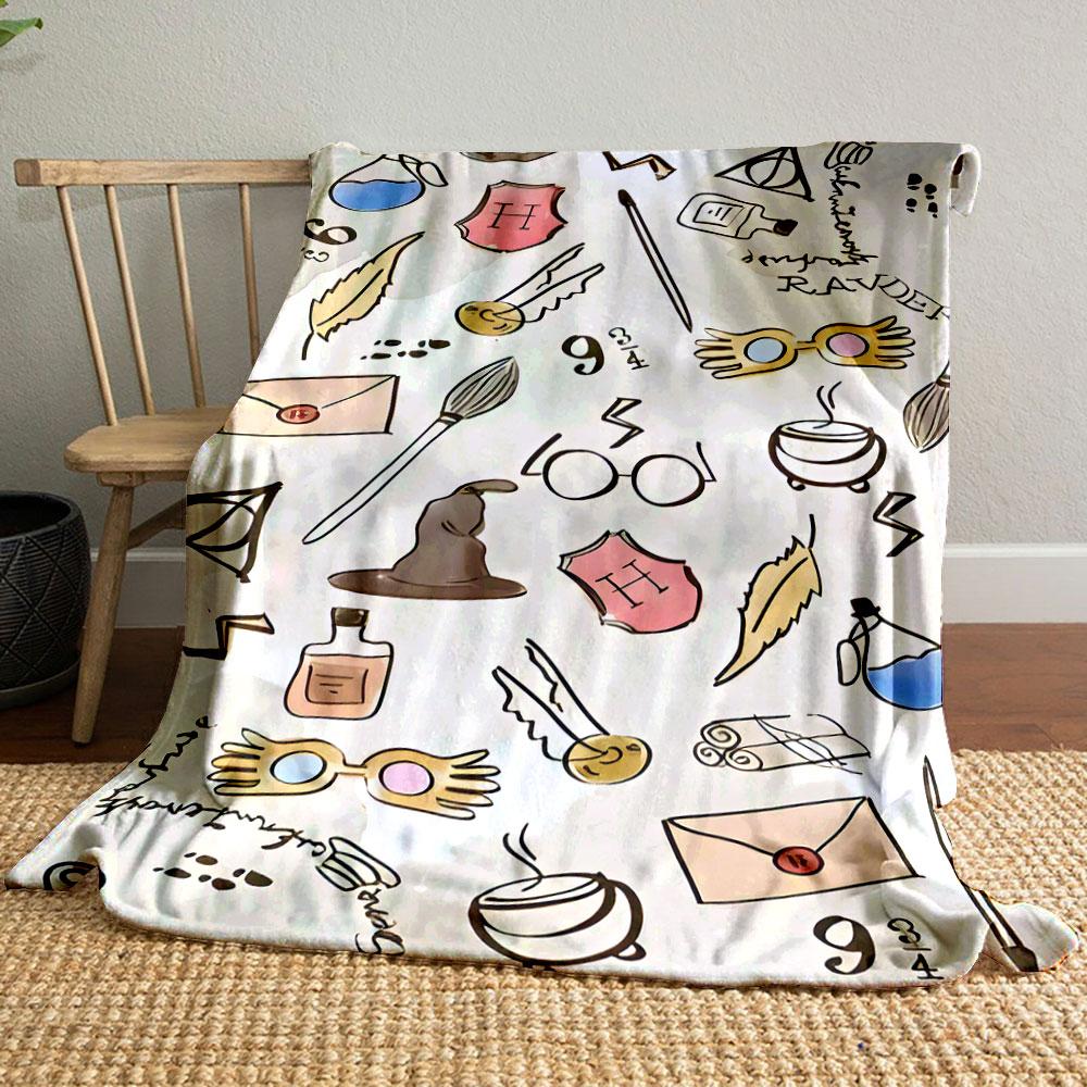 Harry Potter Elements Flannel Blanket bedroom Blanket for Livingroom Couch lunch break Soft Cozy throw for Friend s festival Gift 80cm x 120cm