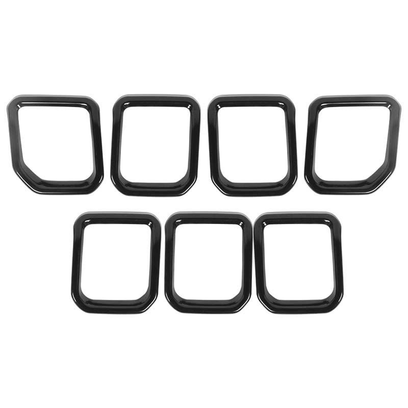 

Наклейки-накладки для декору решітки радіатора та капота двигуна для Jeep Compass 2021+ з ABS, аксесуари для екстер єру автомобіля чорний