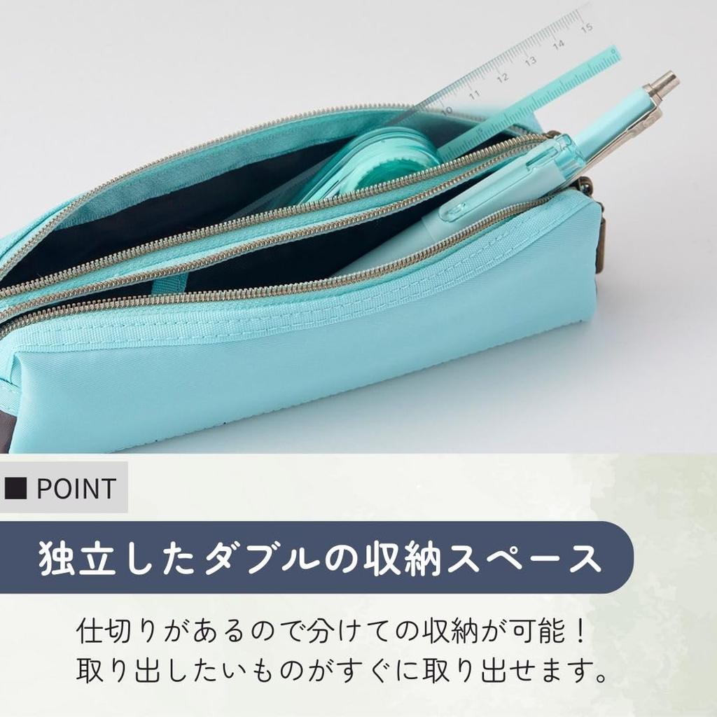 Raymay Fujii Pen Double Zipper Pen Luxe Dark Medium Size Case, Case, Color, Brown, (FY1334E)