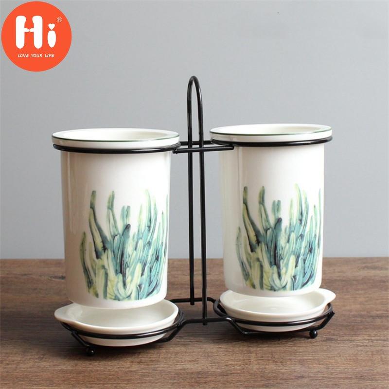 Скандинавская керамическая ложка, палочки для еды, ведро, фарфоровый держатель для посуды, нож, вилка, ящик для хранения, органайзер для кухонной утвари