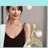 Elegant Titanium Steel Mermaid Pearl Necklace For Fashionable Women Unique Collarbone Accessory
