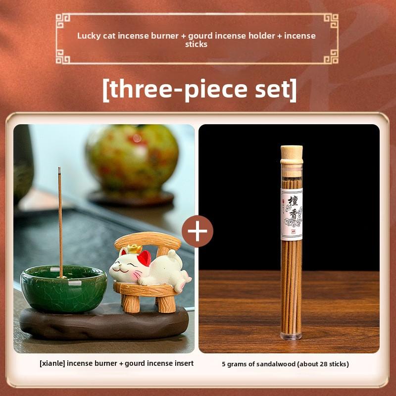 Lying-win Fortune-Bringing Cat Incense Stick Insert for Incense Burner Desktop Decor Item Incense Burning Sandalwood