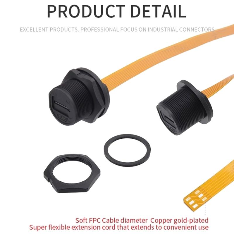 SDTF Card Adapter Cable Theaded Waterproof Plug Socket IP67 Connector SDTF Memory Card Socket Data Flexible Cable