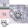 Alloy Unique White Cat Pin Brooch For Trendy Animal Lovers And Style Personalized