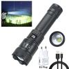 High Strong Power Led Flashlights 2000LM Tactical Torch with Display Light USB Charging Camping Fishing Emergency Zoom Lantern