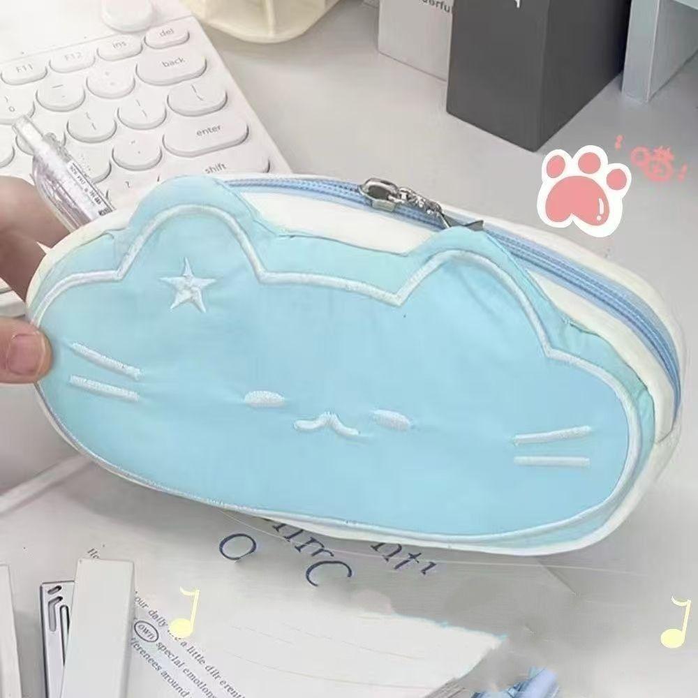 Caramel Cat Pen Case Plush Stationery Bag Cute Pencil Case  Birthday Gift