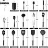 E-far 14 Pieces Silicone Cooking Utensils Set, Kitchen Utensils Set with Holder, Spatula, Ladle, Spoon, Tong, Slotted Turner for Nonstick Cookware,
