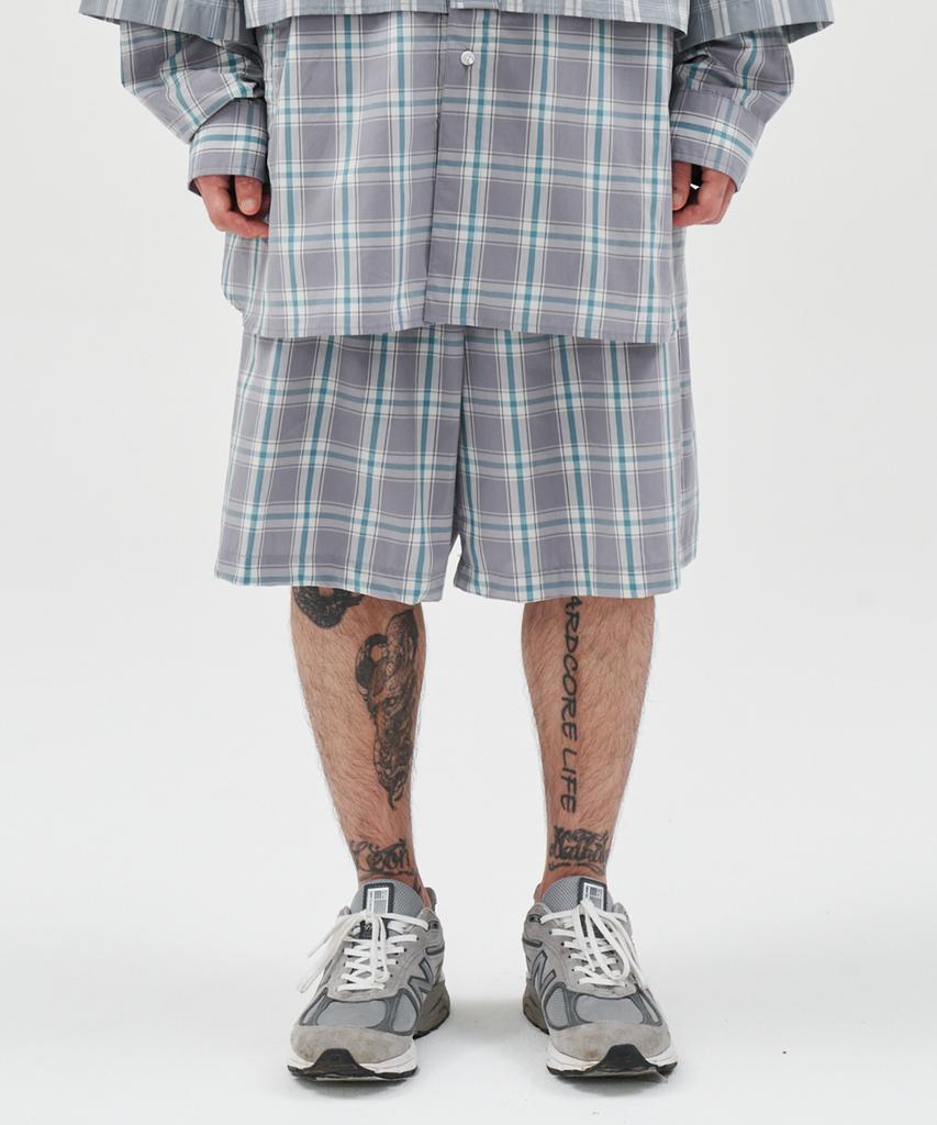 AJOBYAJO Check Shorts [Grey]