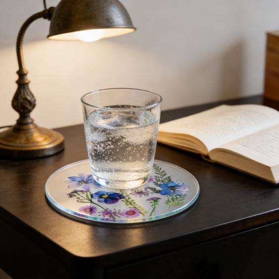 2D Urocze Kwiatowe Podkładki pod Kubki Vintage Kwiatowe Podkładki na Wesele Urodziny Dekoracja Stołu Wielokrotnego Użytku Okrągłe Akcesoria Kuchenne do Filiżanek