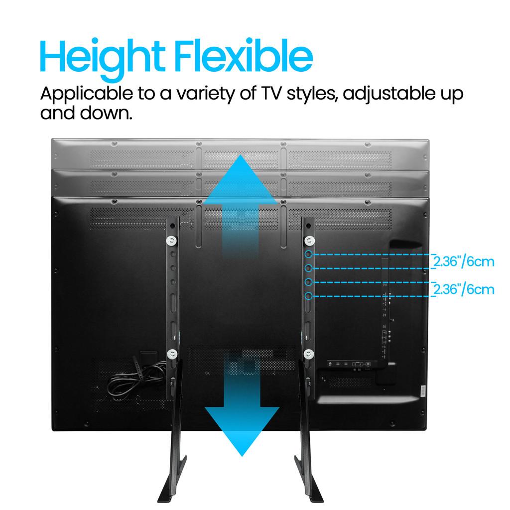 50KG Universal TV Stand Max Load Legs Table Top TV Stand Pedestal Riser TV Feet for 32" - 75" Flat Curve Screen
