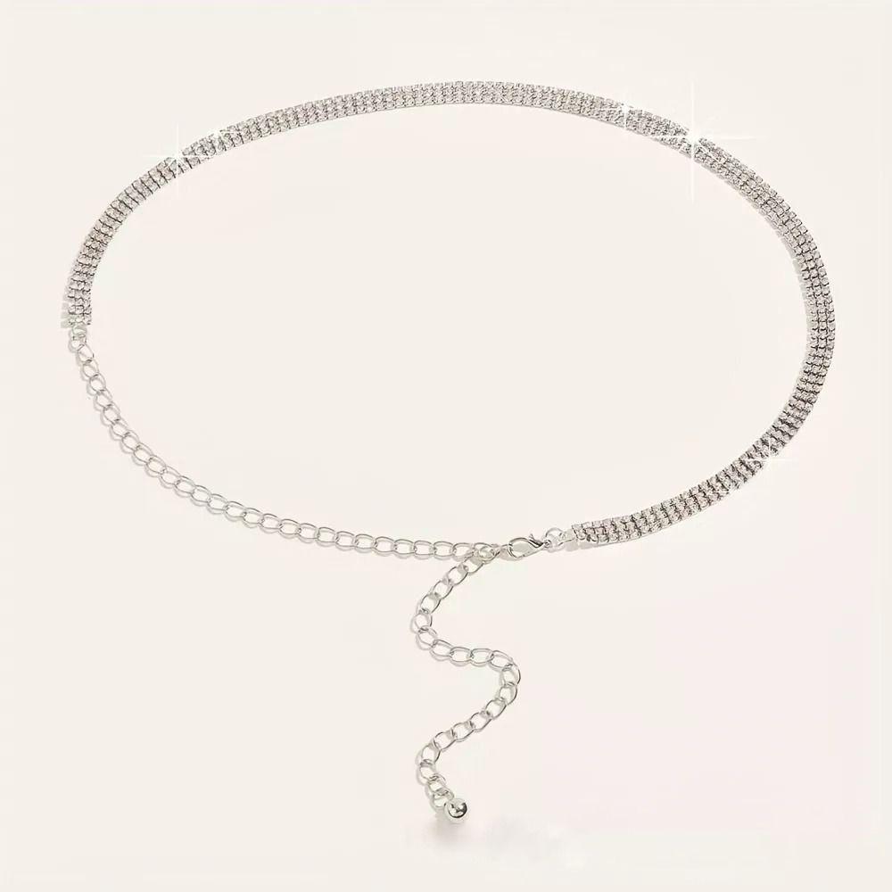 Adjustable Summer Belt Lightweight Elegant Waist Chain Rhinestone Waist Chain  Women's Accessories