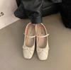 Fashion Flat Shoes for Women Spring Autumn 2024 Mary Jane Shoes New Square Toe Black Bow Loafers Women  Ladies Shoes Large Size 43 44
