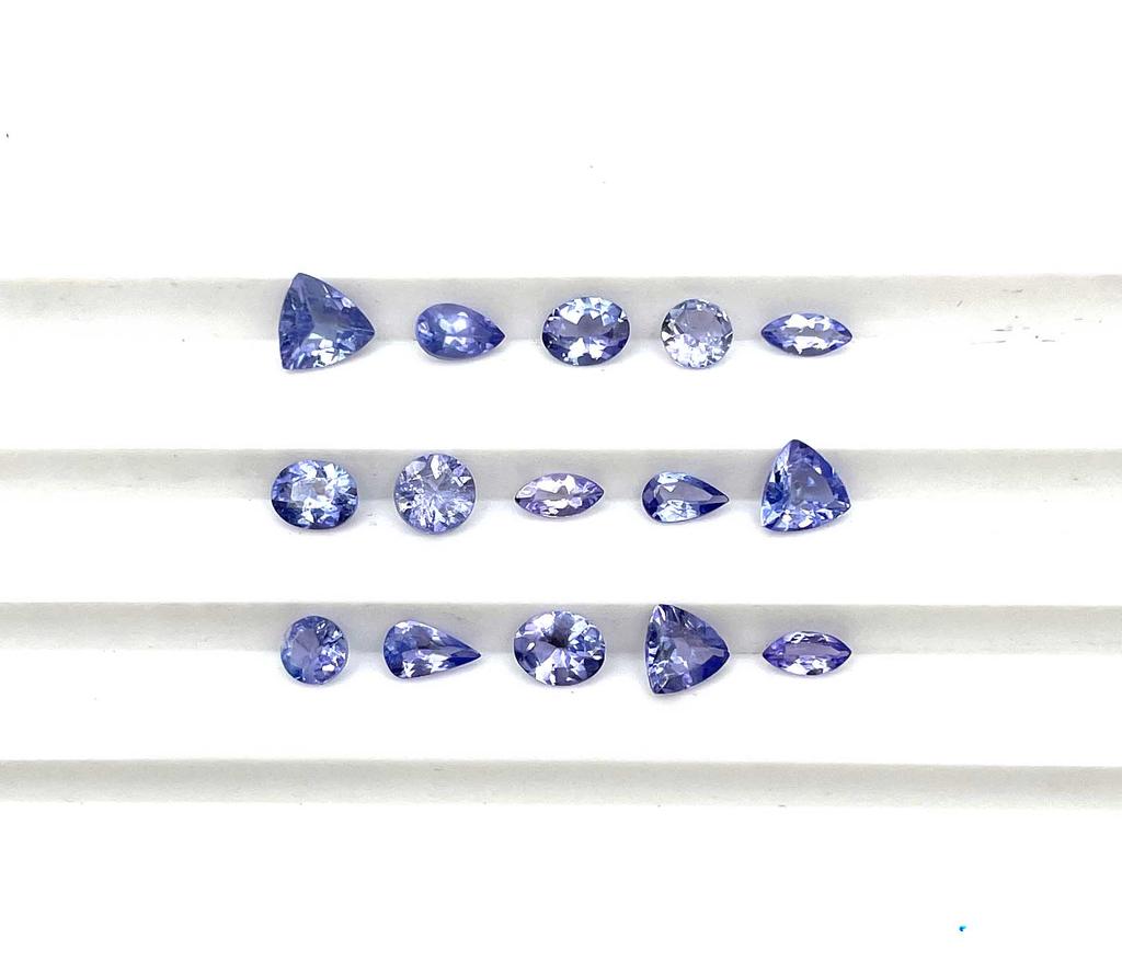 Naatural Tanzanite Mix Shape Cut Loose Gemstone Lot 18-20 Pcs 2.50-5 MM 5 CT Tanzanite Faceted Gemstone For Jewelry Making
