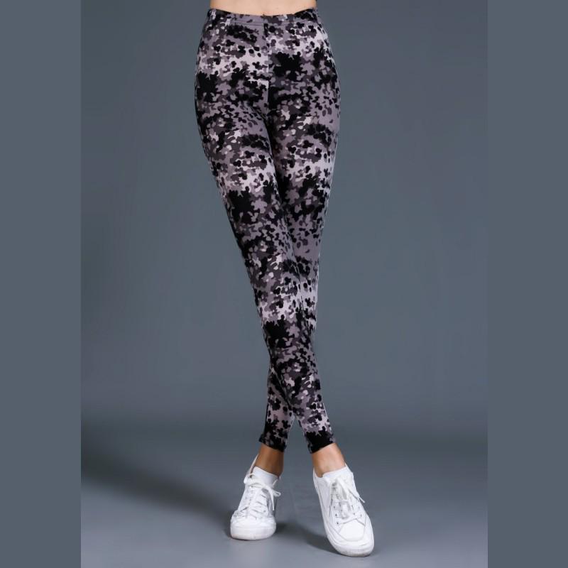 Trendy Women's Plus Size Camouflage Print Brushed Cotton Stretch Skinny Leggings