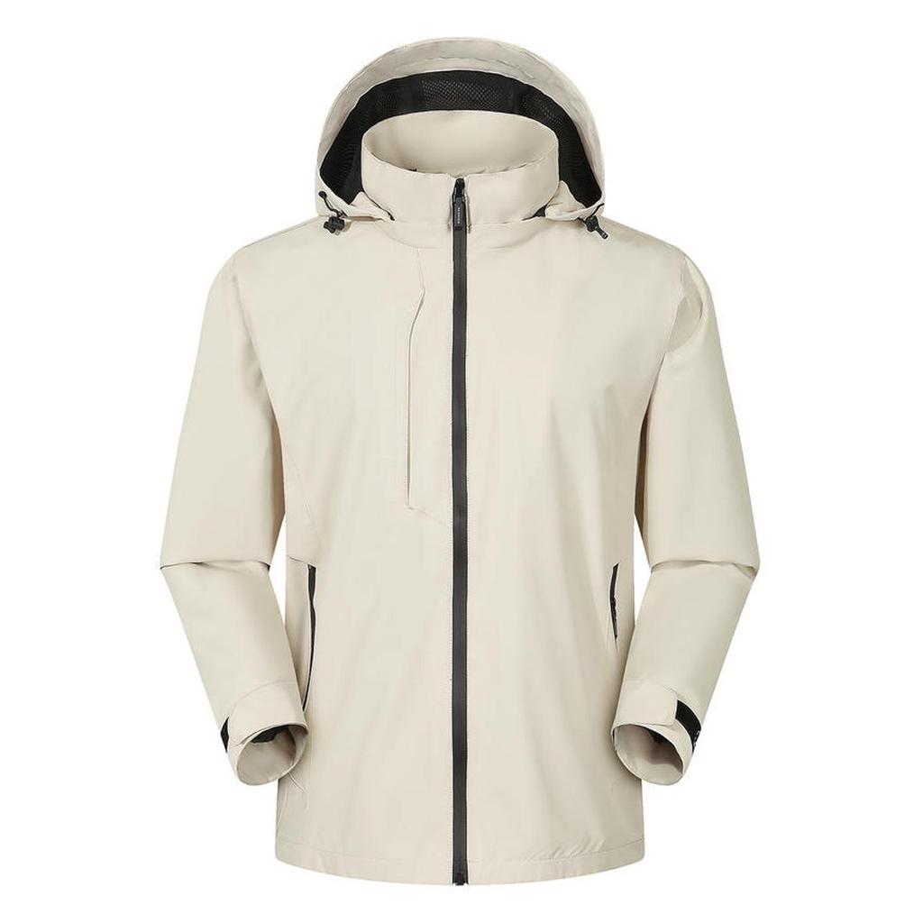 Unisex Hooded Windproof Waterproof Jacket for Outdoor Activities - Customizable Logo