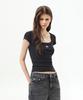 Tamijinseu Slim Rib Badge T-Shirt (T32G6Tto11Twt1Bds)