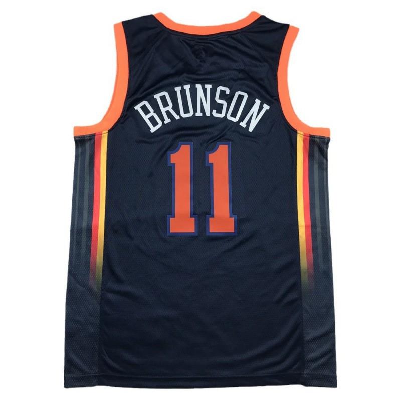 Mens Basketball Jersey New York Knicks 11 Brunson Blue City Edition Compression Fit Athletic Wear Practice Game